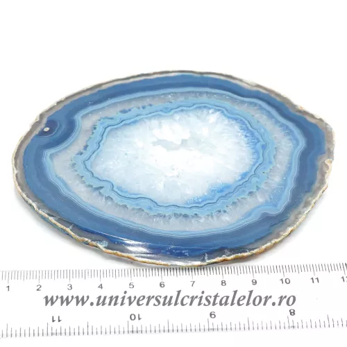 Felie subtire agat albastru unicat m04