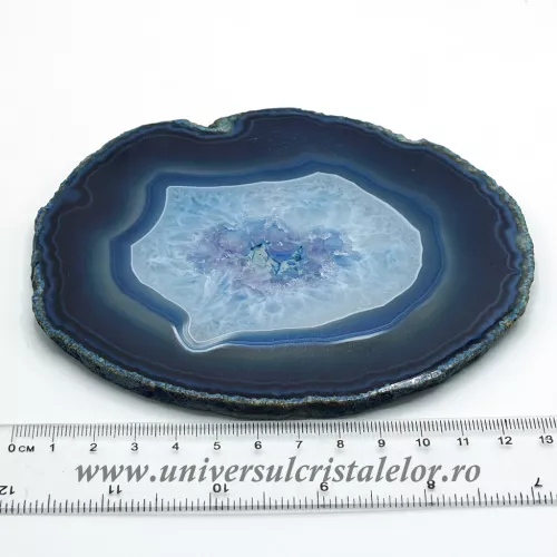 Felie subtire agat albastru unicat m03