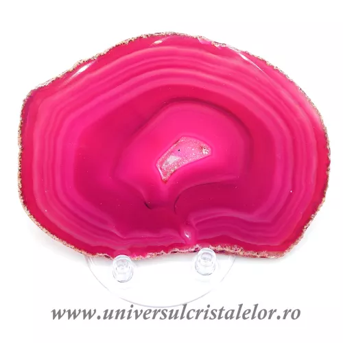 Felie subtire agat roz unicat m08