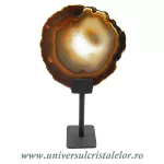 Felie agat natural pe suport de metal Felie agat natural pe suport de metal