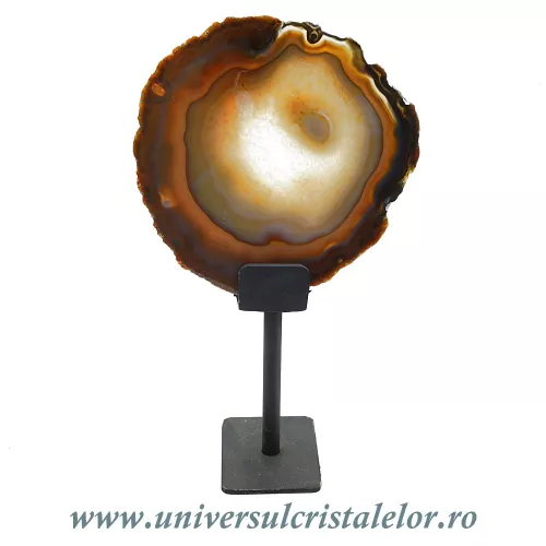 Felie agat natural pe suport de metal unicat m03 Felie agat natural pe suport de metal unicat m03