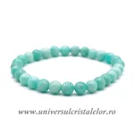 Bratara amazonit rotund fatetat - 6.5 mm
