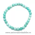 Bratara amazonit rotund fatetat - 6.5 mm