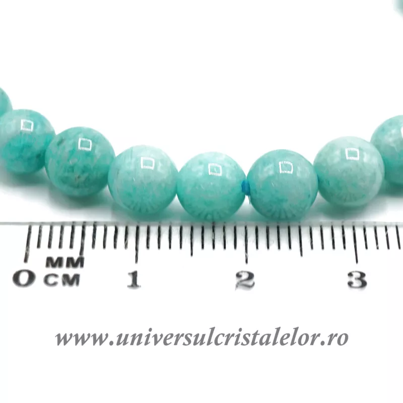 Bratara amazonit rotund fatetat - 6.5 mm