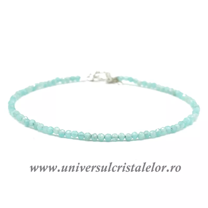Bratara amazonit cub fatetat - 2,15mm Bratara amazonit cub fatetat - 2,15mm