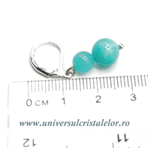 Cercei amazonit rotund-8mm m03 Cercei amazonit rotund-8mm m03