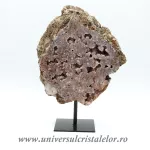 Ametist roz pe suport de metal mineral unicat m10