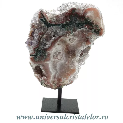 Ametist roz pe suport de metal mineral unicat m05 Ametist roz pe suport de metal mineral unicat m05