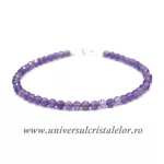 Bratara ametist rotund fatetat - 3,2 mm