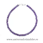 Bratara ametist rotund fatetat - 3,2 mm