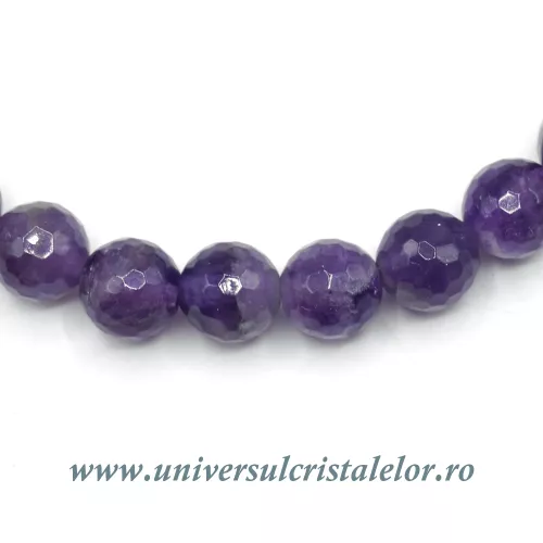 Bratara ametist rotund fatetat - 8 mm cu inchizatoare Bratara ametist rotund fatetat - 8 mm cu inchizatoare