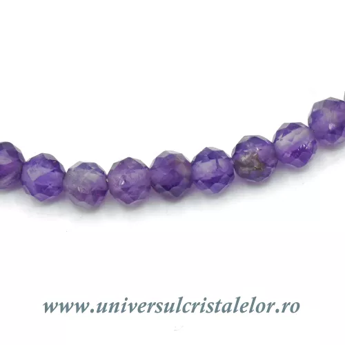 Bratara ametist rotund fatetat - 2,5 mm