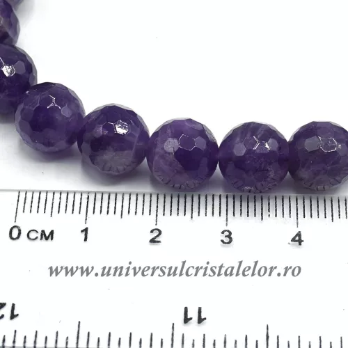 Bratara ametist rotund fatetat - 10 mm Bratara ametist rotund fatetat - 10 mm