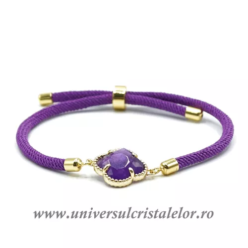 Bratara ametist trifoi reglabila 