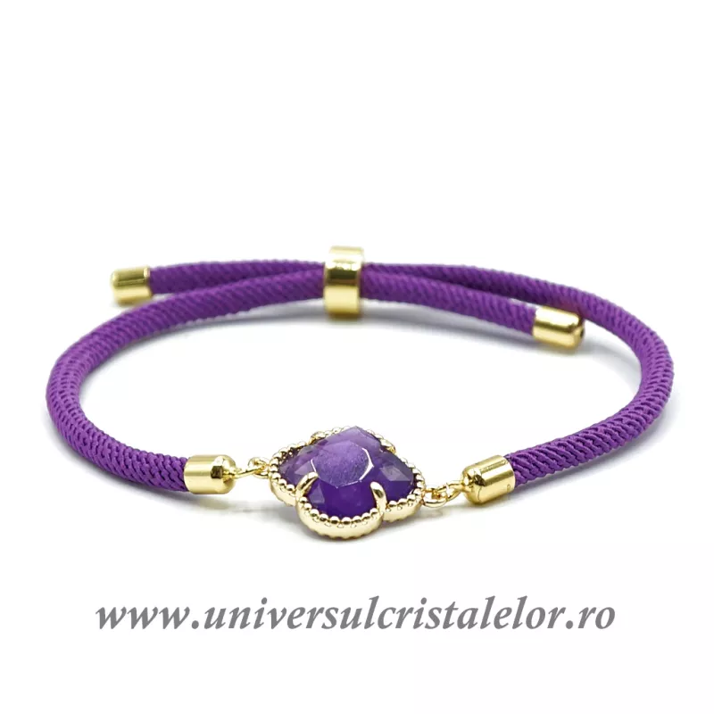 Bratara ametist trifoi reglabila