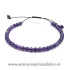 Bratara ametist rotund - 4 mm cu snur reglabil