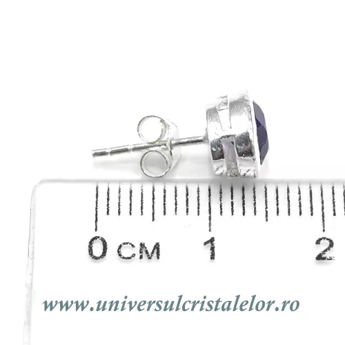 Cercei ametist oval fatetat -7/9 mm Cercei ametist oval fatetat -7/9 mm