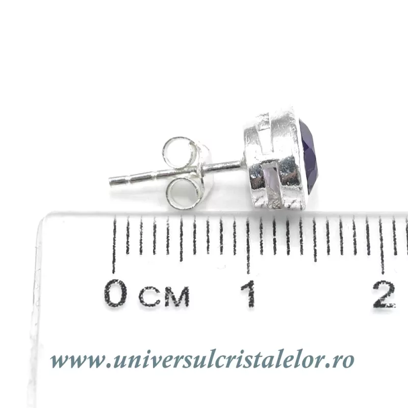 Cercei ametist oval fatetat -7/9 mm Cercei ametist oval fatetat -7/9 mm