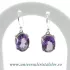Cercei ametist oval fatetat - 10/13 mm