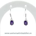Cercei ametist oval fatetat- 5,5/7 mm Cercei ametist oval fatetat- 5,5/7 mm