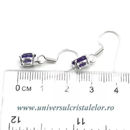 Cercei ametist oval fatetat- 5,5/7 mm  Cercei ametist oval fatetat- 5,5/7 mm