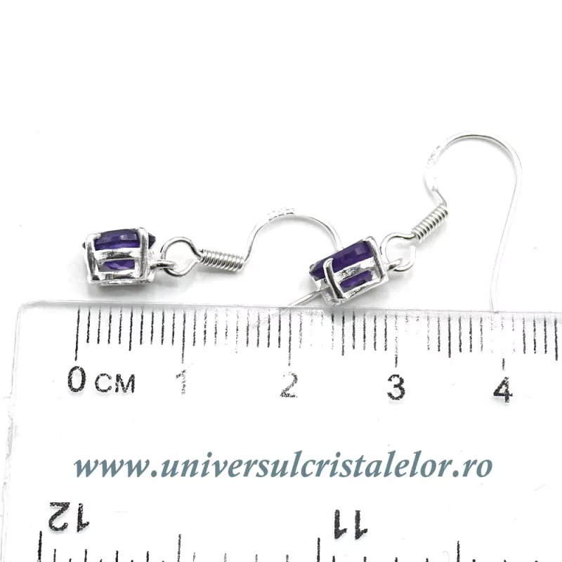 Cercei ametist oval fatetat- 5,5/7 mm Cercei ametist oval fatetat- 5,5/7 mm