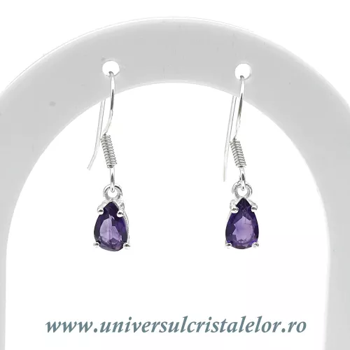 Cercei ametist lacrima fatetat -6/8 mm Cercei ametist lacrima fatetat -6/8 mm