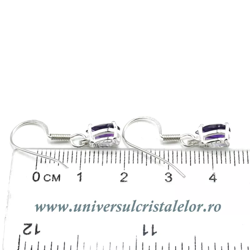 Cercei ametist lacrima fatetat -6/8 mm Cercei ametist lacrima fatetat -6/8 mm