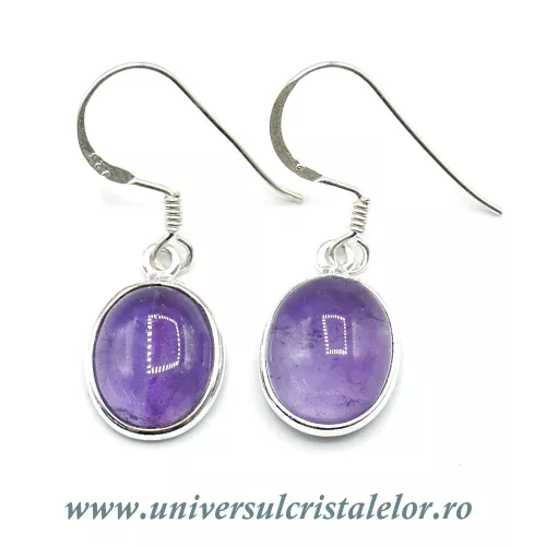 Cercei ametist oval Cercei ametist oval