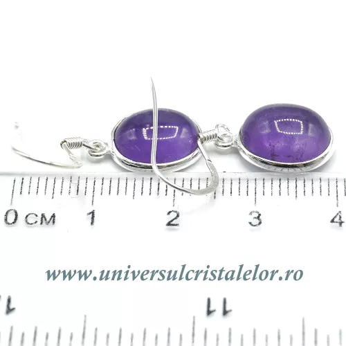Cercei ametist oval Cercei ametist oval