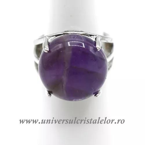 Inel ametist rotund reglabil m6