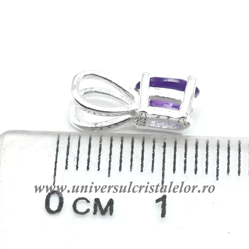 Pandantiv ametist rotund