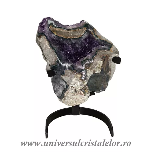 Ametist pe suport de metal mineral unicat m02