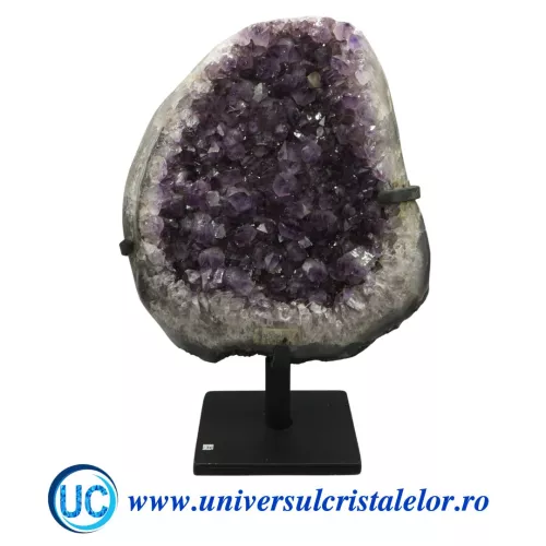 Ametist pe suport de metal mineral unicat m02 Ametist pe suport de metal mineral unicat m02