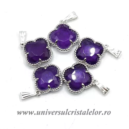 Pandantiv ametist trifoi 