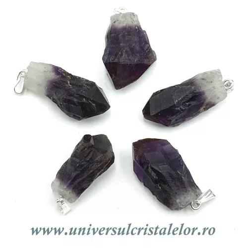 Pandantiv ametist bicolor varf natural Pandantiv ametist bicolor varf natural