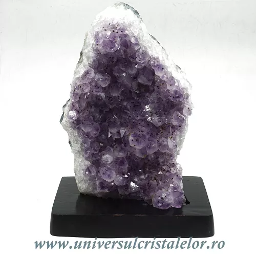 Ametist pe suport de lemn mineral unicat m06 Ametist pe suport de lemn mineral unicat m06