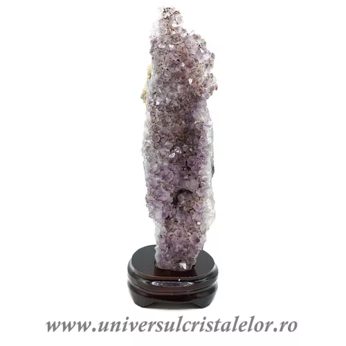 Ametist pe suport de lemn mineral unicat m09