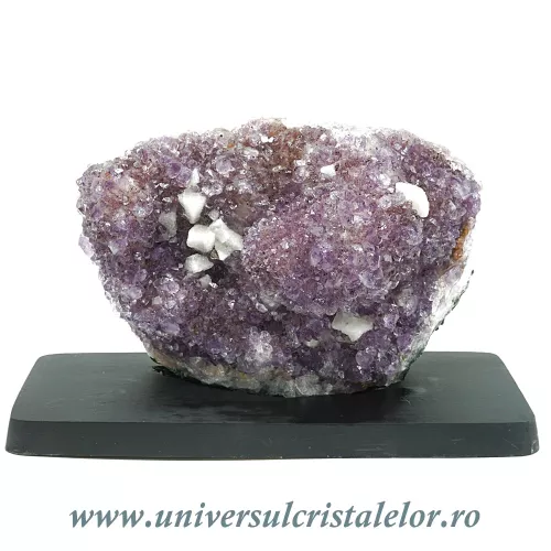 Ametist pe suport de lemn mineral unicat m05