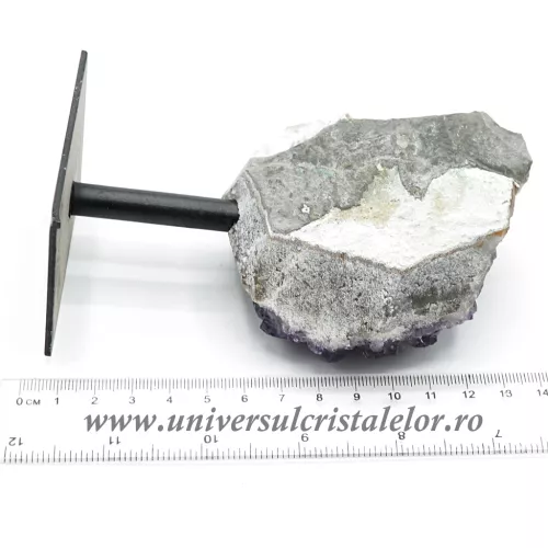 Ametist pe suport de metal mineral unicat m09
