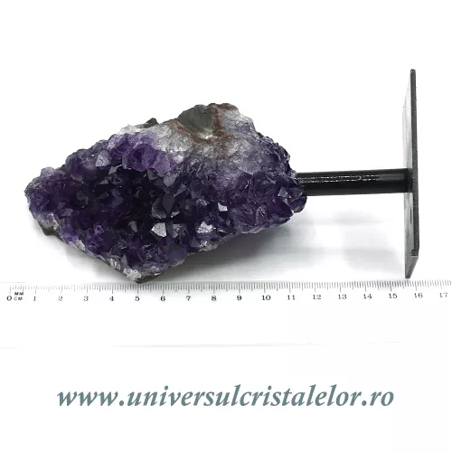 Ametist pe suport de metal mineral unicat m04