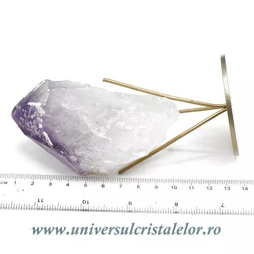 Varf ametist pe suport de metal unicat m03