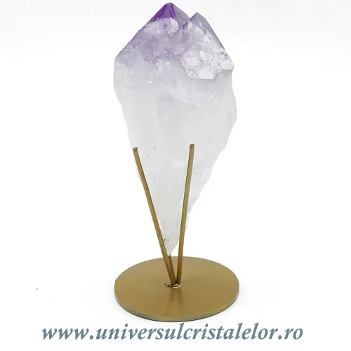 Varf ametist pe suport de metal unicat m04