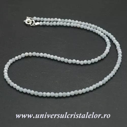 Colier angelit rotund fatetat - 3.6mm Colier angelit rotund fatetat - 3.6mm