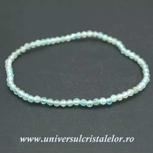 Bratara apatit rotund fatetat pe elastic - 2/3mm Bratara apatit rotund fatetat pe elastic - 2/3mm