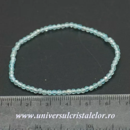 Bratara apatit rotund fatetat pe elastic - 2/3mm Bratara apatit rotund fatetat pe elastic - 2/3mm