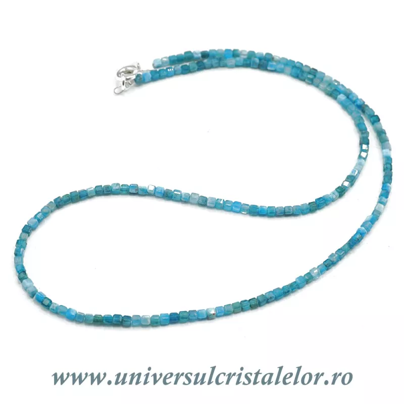 Colier apatit cub fatetat - 2,6mm Colier apatit cub fatetat - 2,6mm