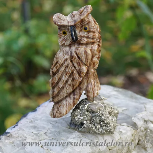 Figurina aragonit bufnita m6