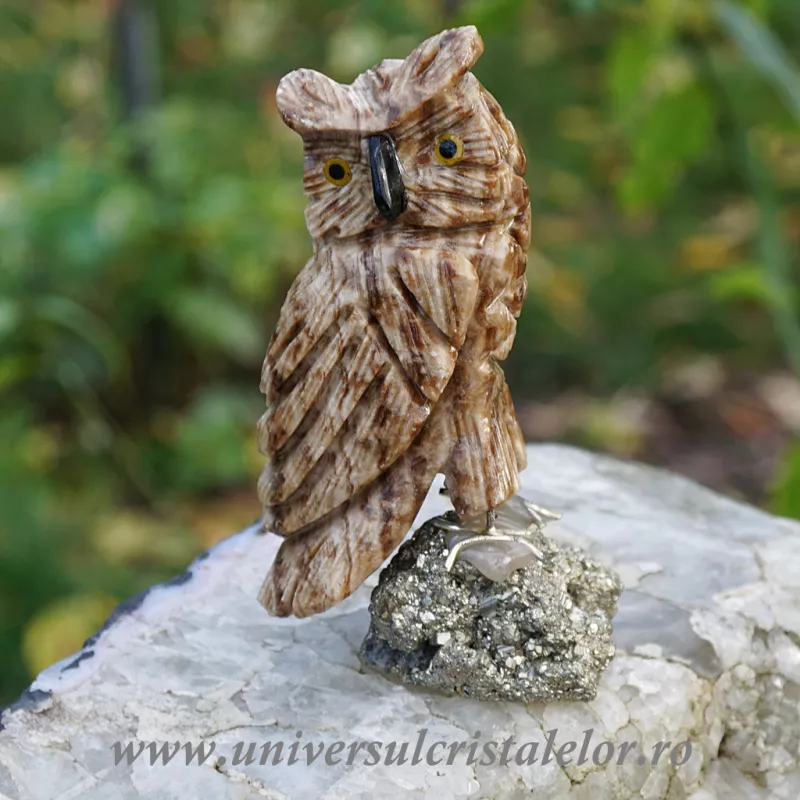 Figurina aragonit bufnita m6