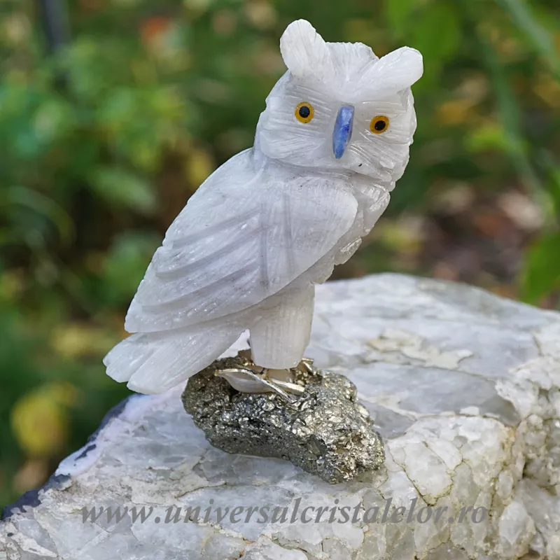 Figurina aragonit bufnita m4